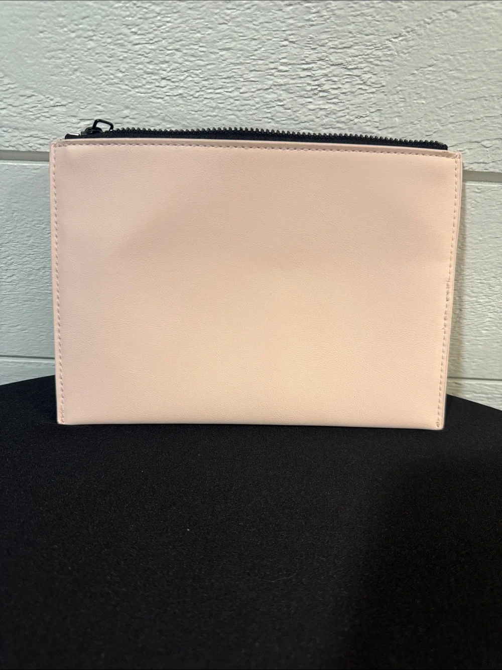 Viktor & Rolf Pale Pink Embossed Leather Zip Pouch